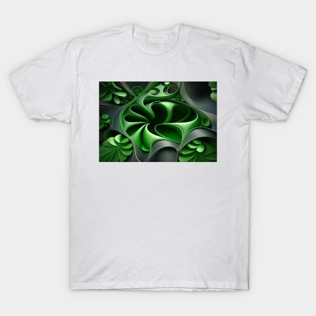 St Patricks Day Artwork - Green abstract artwork T-Shirt by Unwind-Art-Work